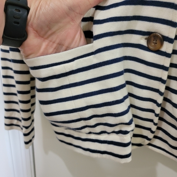 J. Crew Blue and white striped Soft Cotton Blazer Jacket Size XS - Picture 6 of 15